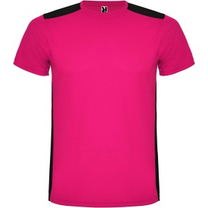 Detroit rvid ujj uniszex sportpl, fuchsia, solid black (T-shirt, pl, kevertszlas, mszlas)